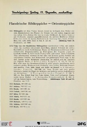 Flandrische Bildteppiche- Orientteppiche (Nr. 1051-1091)