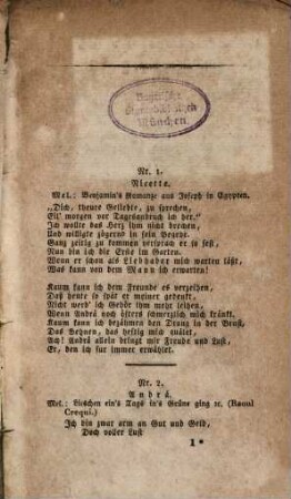 Gesänge zu der Vaudeville-Posse Schüler-Schwänke, oder die kleinen Wilddiebe