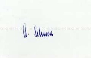 Autogramm von Albert Schnez auf neutraler Briefkarte