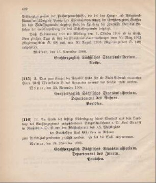 Nr. 116: Ministerialbekanntmachung, betr. Ersatzwahl eines Landtagsabgeordneten