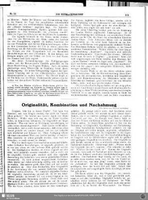 Originalität, Kombination und Nachahmung