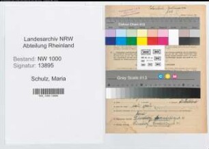 Entnazifizierung Maria Schulz, geb. 17.12.1903 (Postassistentin)