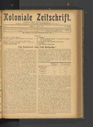 Nr. 44. Berlin, 27. Oktober 1911. 12. Jahrgang.