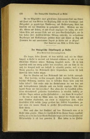 ¬Der¬ Evangelische Schulkongreß zu Kassel : ein Brief