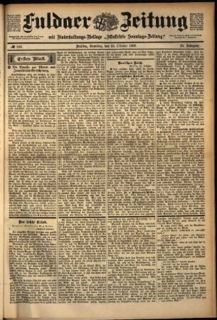 Erste Ausgabe vom Samstag, den 22. Oktober 1898.