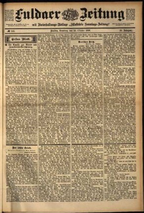 Erste Ausgabe vom Samstag, den 22. Oktober 1898.