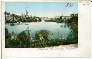 Lübeck. Gesamtansicht vom Wall beim Mühlentor