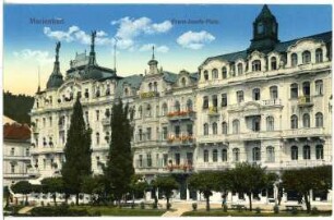 Marienbad. Franz-Josefs-Platz mit Grand Hotel Ott : Marienbad. Franz-Josefs-Platz, links Grand Hotel Ott (1901 eröffnet; A. Heymann), heute Hotel Pacific