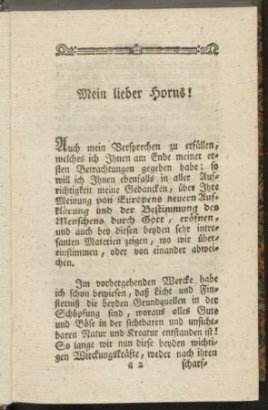 Mein lieber Horus!