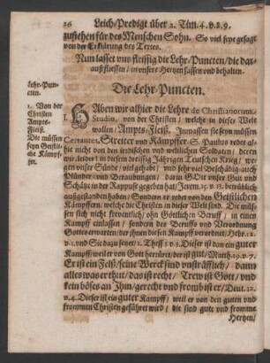 Die Lehr-Puncten. 1. [Von der Christen Ampts-Fleiß.]