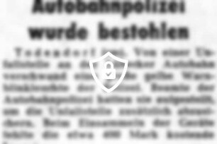 Autobahnpolizei wurde bestohlen