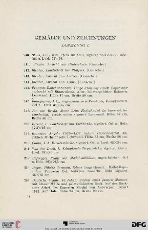 Gemälde und Zeichnungen (Nr. 240-313)