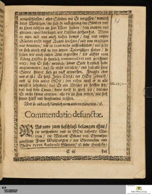 Commendatio defunctae