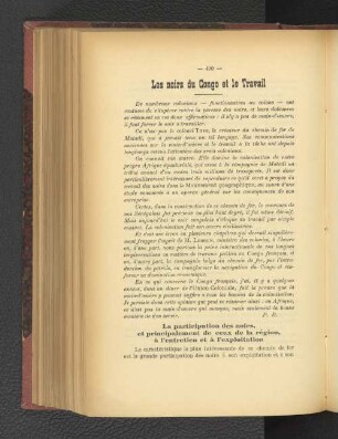 Les noirs du Congo et le Travail.