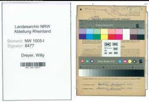 Entnazifizierung Willy Dreyer , geb. 10.10.1900 (Revisor)