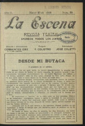 Desde mi butaca - A propósito de un estreno