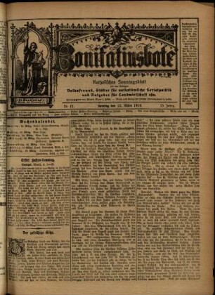 Erste Ausgabe vom Sonntag, den 12. März 1916.