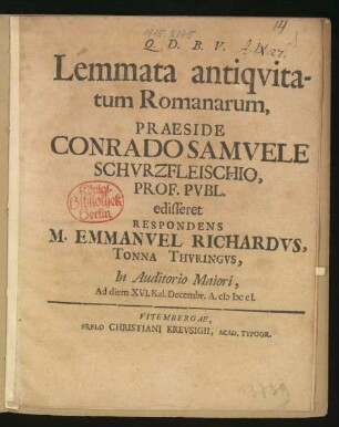 Lemmata antiquitatum Romanarum