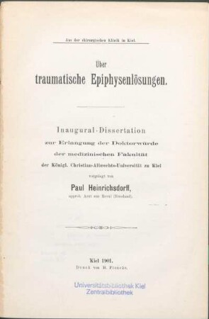 Über traumatische Epiphysenlösungen