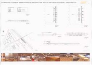 Brücken über die Zäsuren in der Landschaft schlagen. Gestaltung des Eingangsbereichs zum Erholungspark Arkenberge, Berlin-Pankow Schinkelwettbewerb 1999: Lageplan 1:1000, Grundrisse, Schnitte, Ansichten 1:200, Modellsimulationen