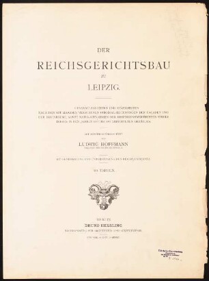 Reichsgericht, Leipzig: Titelblatt (aus: Der Reichsgerichtsbau zu Leipzig, Berlin 1898)