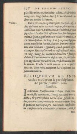 Reliquorum Ab Indicativo modorum & participiorum ac participialium constructio.