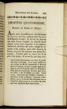 Chapitre Quatorzième. Bataille de Zama en Afrique.