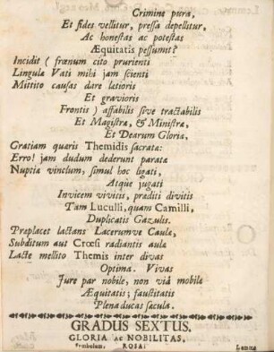 Gradus sextus. Gloria ac nobilitas.