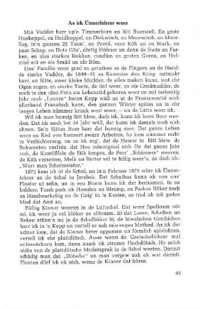 As ick Ünnerlehrer weer
