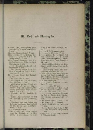 B. Civilrepertorium. III. Sach- und Wortregister