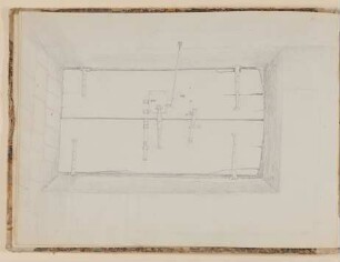 Zweiflügelige Holztür mit drei Riegeln [aus einem Skizzenbuch der Rosette Städel, Blatt 2v]