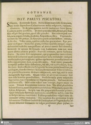 LXIV. Dav. Pareus. Piscatori