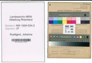 Entnazifizierung Johanna Ruettgers , geb. 06.12.1893 (Drogistin)