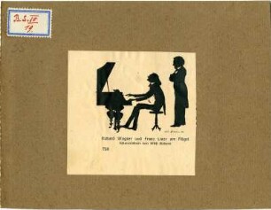 Scherenschnitt Wagner und Liszt