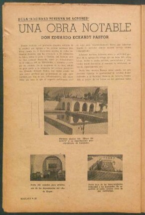 Una obra notable : De la "Sociedad Peruana de Actores"