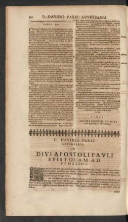 D. Davidis Parei Adversaria In Divi Apostoli Pauli Epistolam Ad Ephesios.