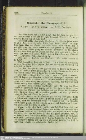Burgunder oder Champagner? - geschichtliche Reminiscenz