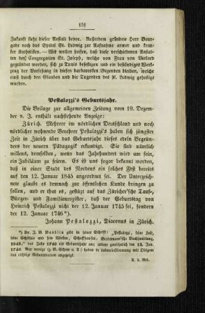 Pestalozzi's Geburtsjahr