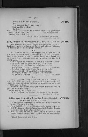 Nr. 119 Gesetz, betreffend die Steuervergütung für Zucker