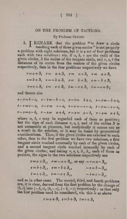 On the problem of tactions.