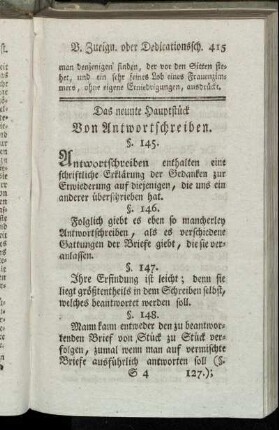 Das neunte Hauptstück. Von Antwortschreiben.