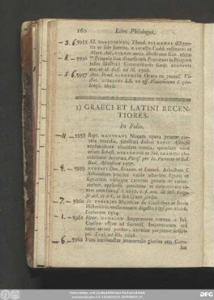 3) Graeci Et Latini Recentiores.