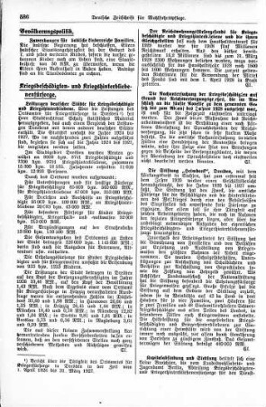 Leistungen deutscher Städte für Kriegsbeschädigte und Kriegshinterbliebene [Kriegsbeschädigten- und Kriegshinterbliebenenfürsorge]