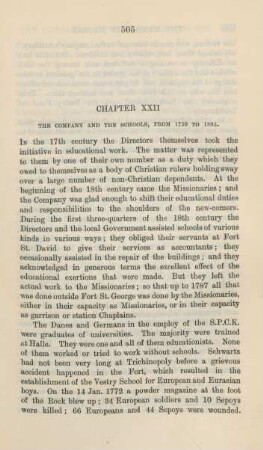 Chapter XXII. The Company and the schools, from 1750 to 1805