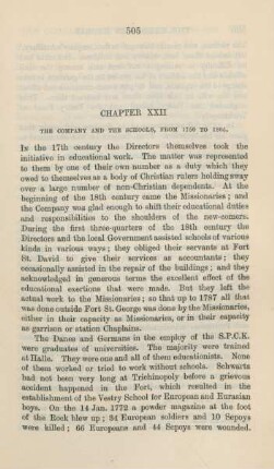 Chapter XXII. The Company and the schools, from 1750 to 1805