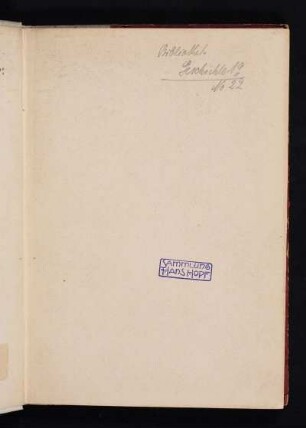 [Exlibris]: [Stempel] Sammlung Hans Hopf