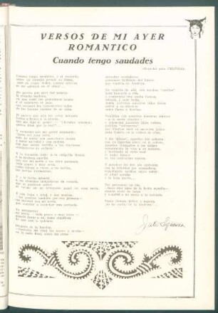 Versos de mi ayer romántico : Cuando tengo saudades