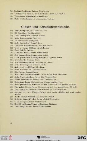Gläser und Kristallgegenstände (Nr. 317-346)