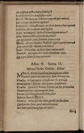 Scena II. Milites Persae: Croesus: Alalus.