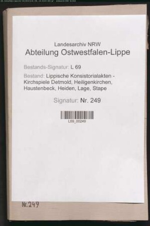 Besetzung der Pastorenstelle